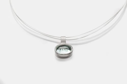 Image of "Water" silver pendant with aquamarine · AQUA ·