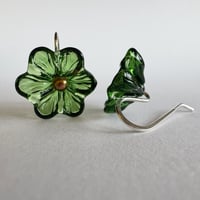 Image 5 of Flower Earrings - Sage Green, Purple, Amethyst