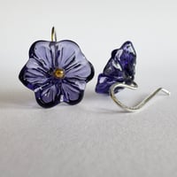 Image 4 of Flower Earrings - Sage Green, Purple, Amethyst