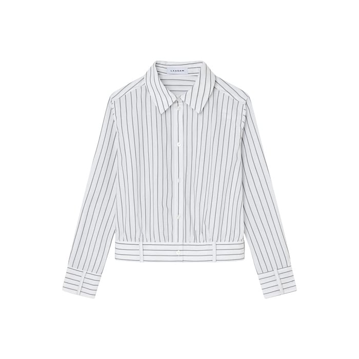 Image of LAAGAM RYKA WHITE STRIPED SHIRT