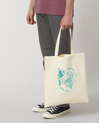 Image 1 of Tote Bag The Kiss: Natural - Teal