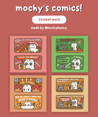 Image 1 of mochy comics sticker pack
