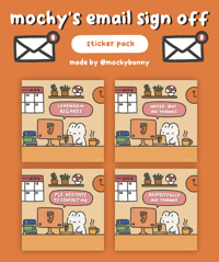 Image 1 of mochy's email sign off sticker pack