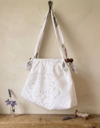 Image 2 of Upcycled Elegant Artisan Embroidered Canvas Bag 