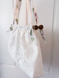 Image 3 of Upcycled Elegant Artisan Embroidered Canvas Bag 