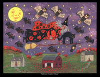 Image 1 of "Nighttime Pumpkin Picking" Signed 8.5x11 Print