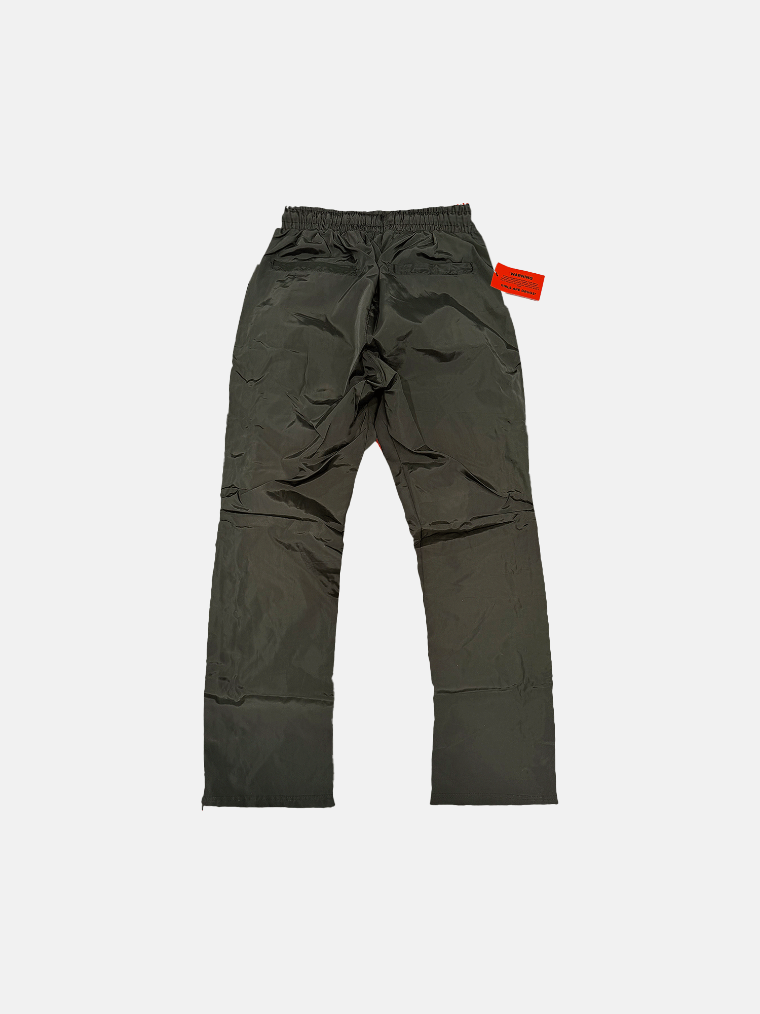 Image of GIRLS ARE DRUGS® 'BUTTON' FLARED TRACK PANTS - ARMY GREEN