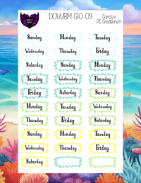 Image 10 of Day of the Week and Number Burst Planner Sticker O Font