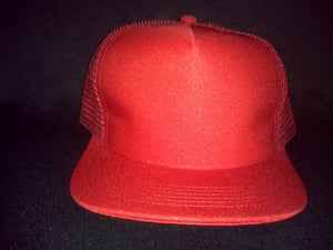 Image of Red Mesh Trucker Snapback Blank Hat