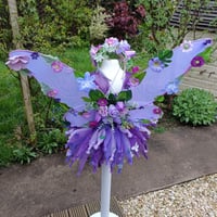 Image 1 of Viola Flower Fairy Wings: Purple Iridescent Costume, Adult &amp; Child
