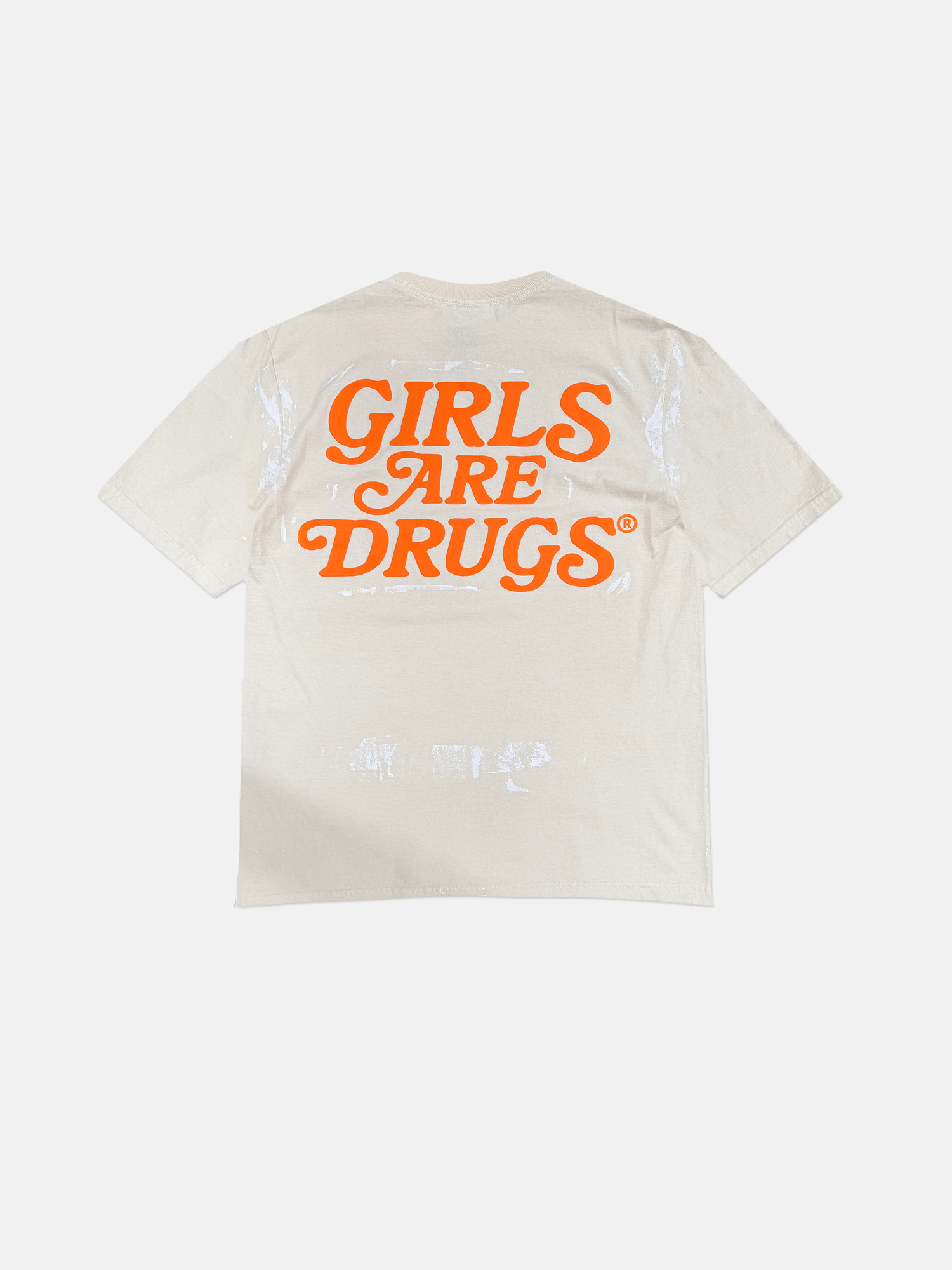 Image of GIRLS ARE DRUGS® PAINT SPLATTERED TEE -  CREAM