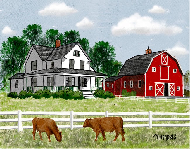 Image of Farmhouse and Barn