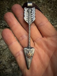 Image 3 of WL&A Handmade Large Old Style Sterling Silver Thunderbird Arrow Pendant 4" 