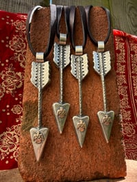 Image 4 of WL&A Handmade Large Old Style Sterling Silver Thunderbird Arrow Pendant 4" 
