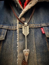 Image 1 of WL&A Handmade Large Old Style Sterling Silver Thunderbird Arrow Pendant 4" 