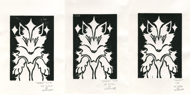 Stars Linocut Print