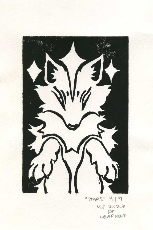 Stars Linocut Print