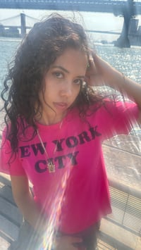 Image 1 of NEW YORK CITY tee Fuschia and Black 🩷🖤