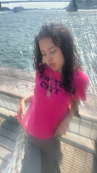 Image 4 of NEW YORK CITY tee Fuschia and Black 🩷🖤