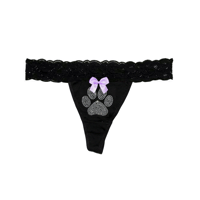 DUMB PUPPY RHINESTONE LACE THONG