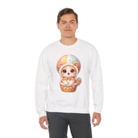 Image 4 of Cute Cat Hot Air Balloon Sweatshirt — Kawaii Kitten Graphic Crewneck