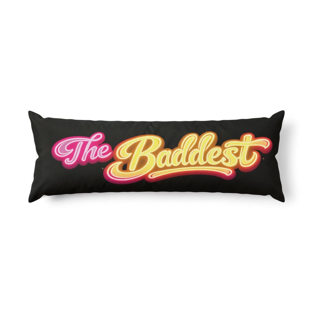 Image of The Baddest Body Pillow – Retro Script Accent Lumbar Cushion