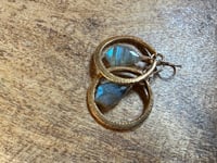 Image 12 of Labradorite Brass hoops earrings- Cosmos series