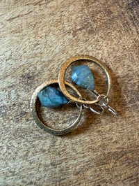Image 3 of Labradorite Brass hoops earrings- Cosmos series