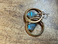 Image 2 of Labradorite Brass hoops earrings- Cosmos series