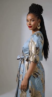 Image 2 of Jacquard Wrapped Dress