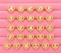 Heart Initial Rings 