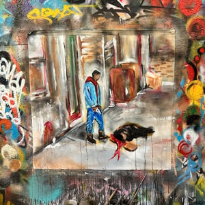 RIVERSIDE MOTHERFUXKER ORIGINAL PAINTING / 30x30"