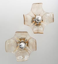 Image 1 of APLIQUE DE CRISTAL CON DISEÑO DE FLOR, AÑOS 60