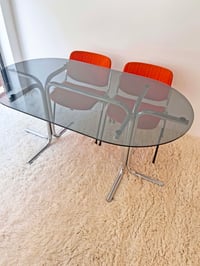 Image 3 of MESA VINTAGE DE CRISTAL AHUMADO, AÑOS 70