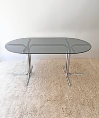Image 4 of MESA VINTAGE DE CRISTAL AHUMADO, AÑOS 70