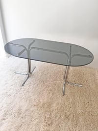 Image 8 of MESA VINTAGE DE CRISTAL AHUMADO, AÑOS 70