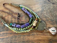 Image 6 of Layered necklace n1- mixed beads, brass, copper.