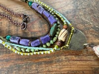 Image 7 of Layered necklace n1- mixed beads, brass, copper.