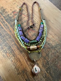 Image 8 of Layered necklace n1- mixed beads, brass, copper.