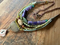 Image 9 of Layered necklace n1- mixed beads, brass, copper.