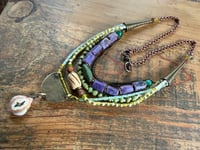 Image 10 of Layered necklace n1- mixed beads, brass, copper.