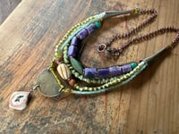 Image 15 of Layered necklace n1- mixed beads, brass, copper.
