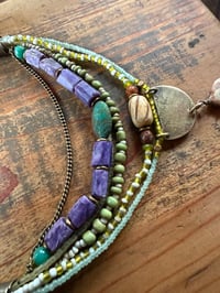 Image 16 of Layered necklace n1- mixed beads, brass, copper.