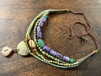 Image 3 of Layered necklace n1- mixed beads, brass, copper.