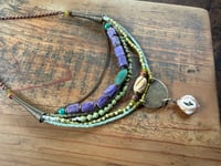 Image 24 of Layered necklace n1- mixed beads, brass, copper.