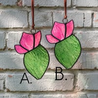Image 2 of Mini blooming prickly pear suncatcher pink bloom