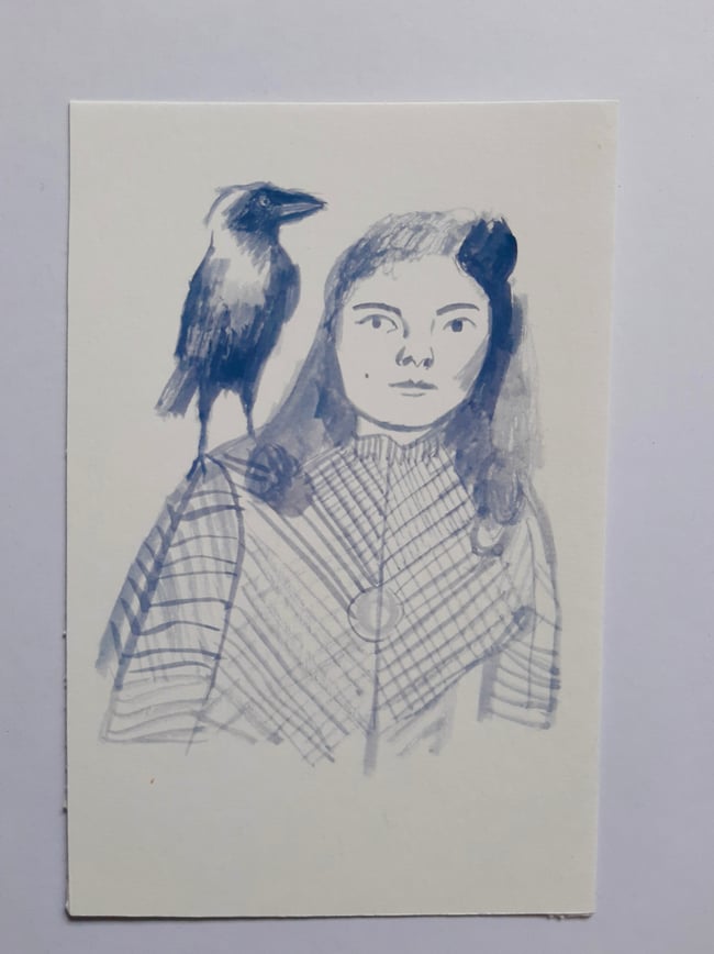 Raven ~ warm up sketches ~ Original artwork