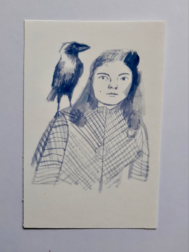 Raven ~ warm up sketches ~ Original artwork