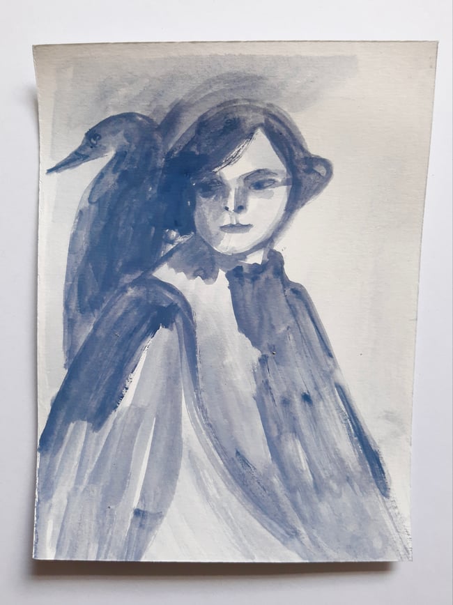 Swan ~ Warm up sketches ~ original artwork 