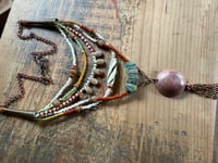 Image 1 of Layered necklace n2- mixed beads, brass, copper.